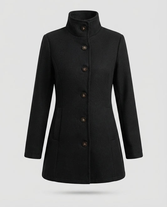 Giacca Donna Elegante con Collo Alto e Bottoni