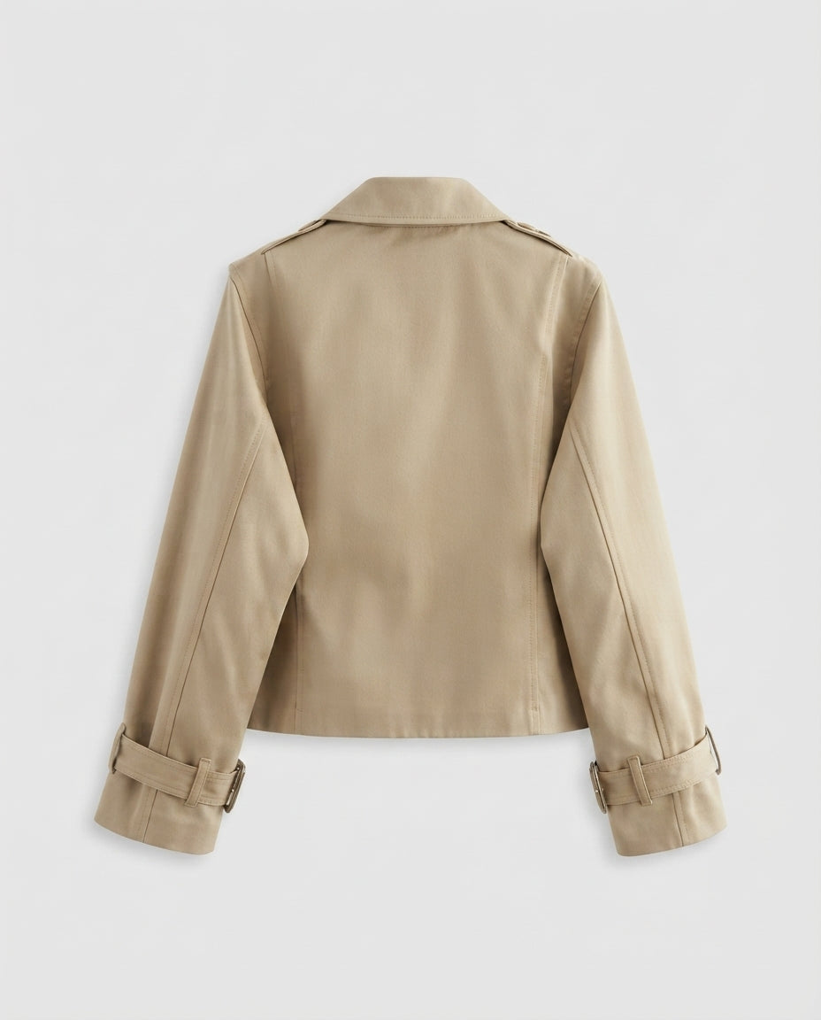 Giacca Corta Donna Trench Doppio Petto Colori Disponibili