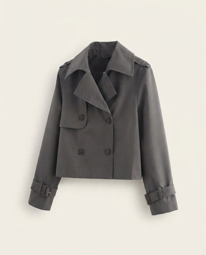 Giacca Corta Donna Trench Doppio Petto Colori Disponibili