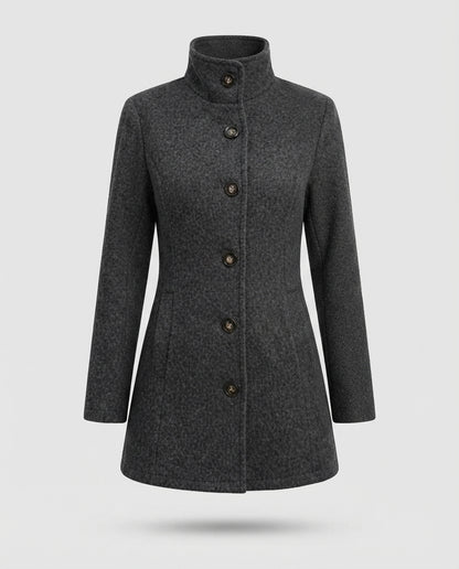 Giacca Donna Elegante con Collo Alto e Bottoni