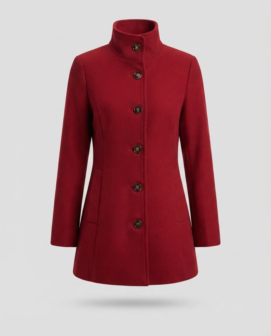 Giacca Donna Elegante con Collo Alto e Bottoni